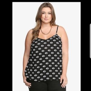 Torrid Lips Print Georgette Tank Top Size 2 2x